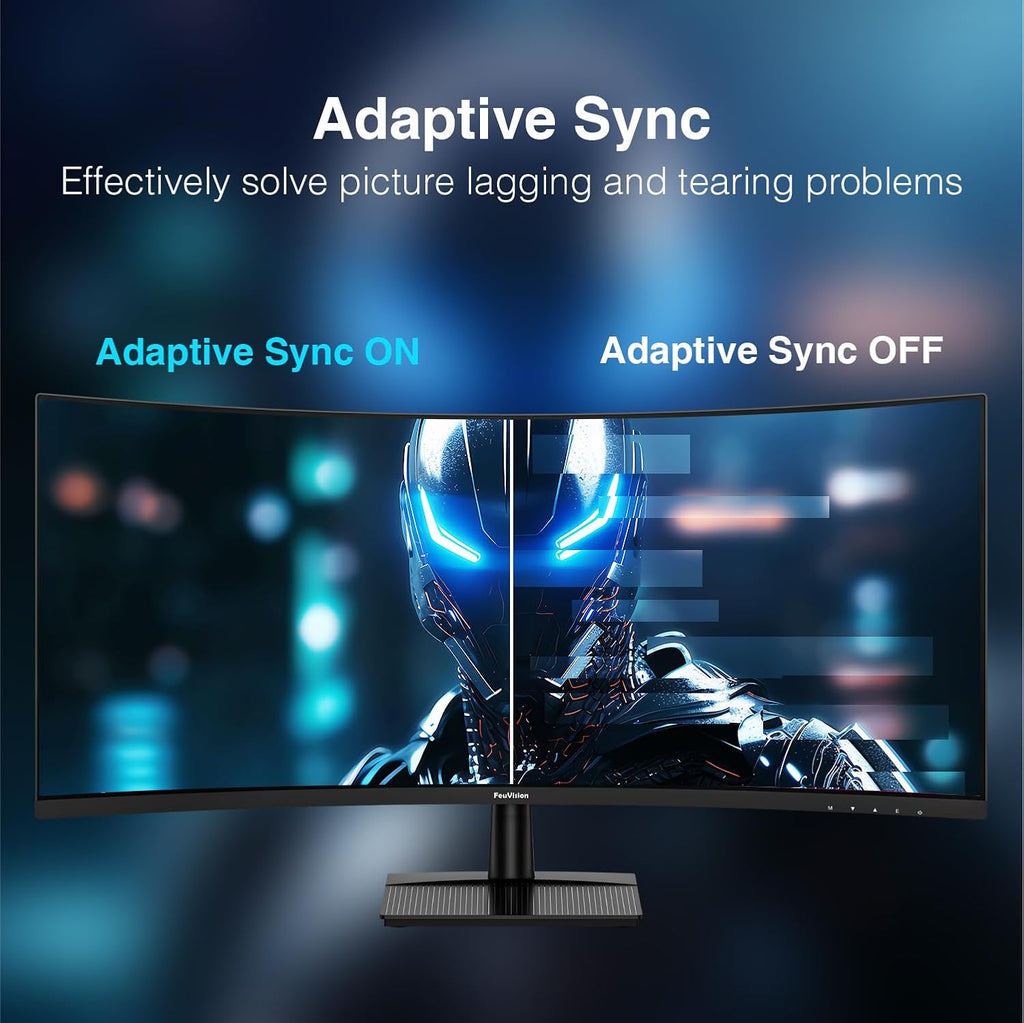 ArcticPro 34inch 200Hz Curved Gaming Monitor, WQHD 3440 * 1440p Computer Monitor, 1ms MPRT, Adaptive sync, 3000:1, 3-Sided Frameless, Ultra Slim, 122% sRGB, Bluelight Filter, HDMI(TMDS)& DP Ports