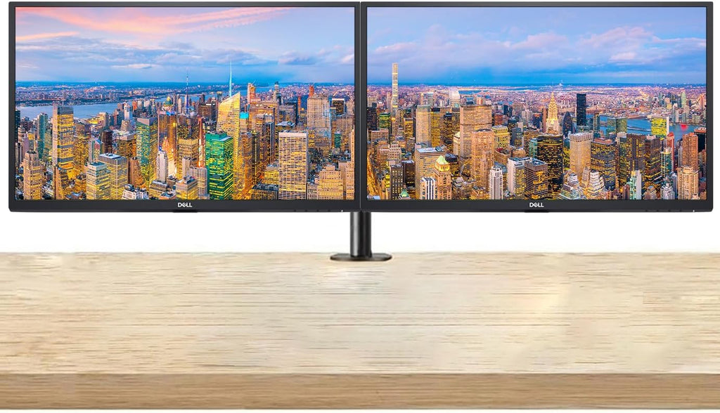 Dell E2424H 24-inch 1080P Full HD Wide Angle LED LCD Monitor, 2-Pack VGA, DisplayPort, HDMI, Integrated Speaker and Desk Mount Dual Monitor Stand (Renewed)