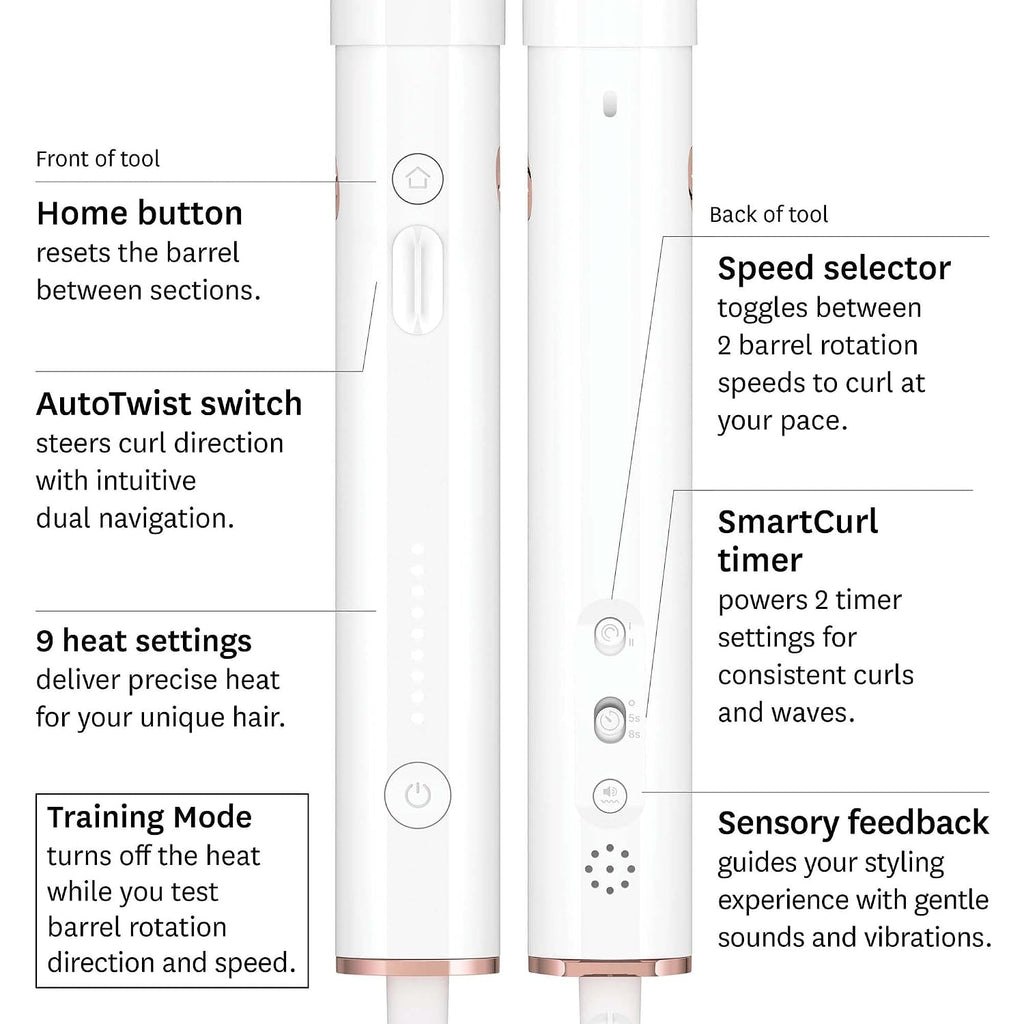 T3 CurlWrap Automatic Rotating Curling Iron with Longer Barrel, 2 Timer Settings, 9 Heat Settings, Auto-Rotating Ceramic Barrel and Ion Generator for Fast, Easy Curls and Waves on All Hair Types