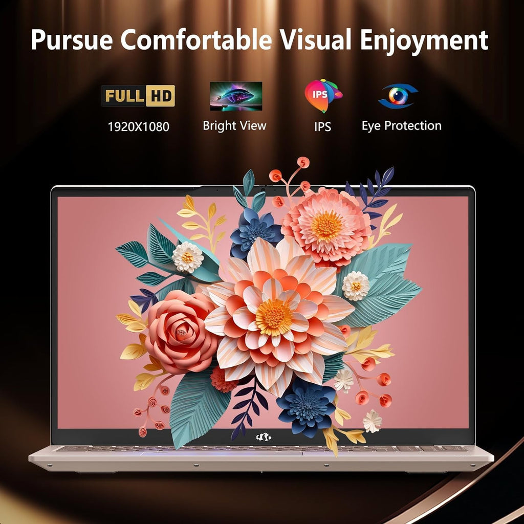 NIMO 15.6 FHD Student Laptop, Intel Pentium Quad-Core N100(Beat to i3-1115G4, Up to 3.4GHz), 8GB RAM, 128GB SSD, 2 Years Warranty, Type-C 65W Adapter, Backlit Keyboard, Fingerprint, Win 11, Rose Gold
