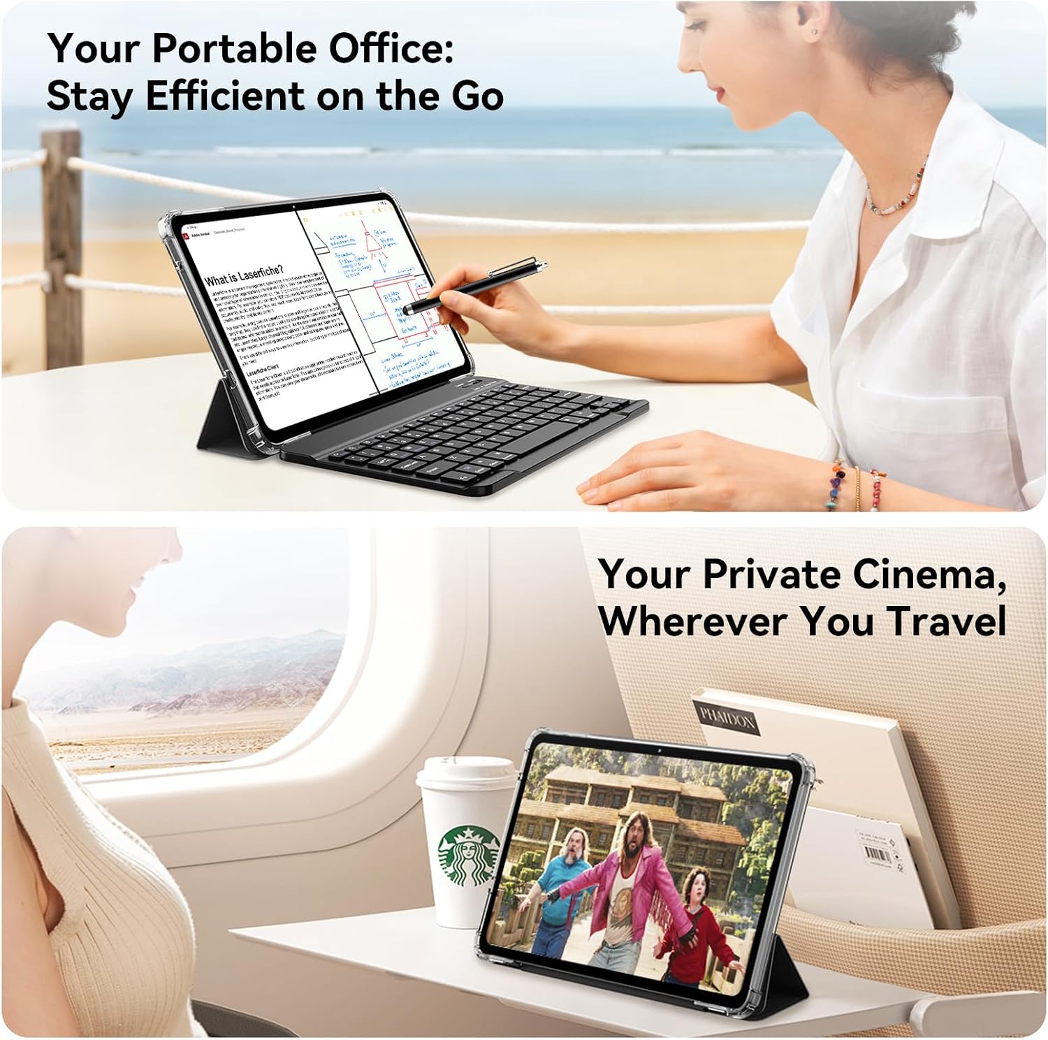 Blackview Android Tablet with Keyboard and Mouse,12 inch Large Tablet, Computer Tablets with Gemini AI,Pen,24GB+128GB/2TB, 2K FHD+ Display, 9000mAh/18W, Widevine L1, 5G WiFi, GPS