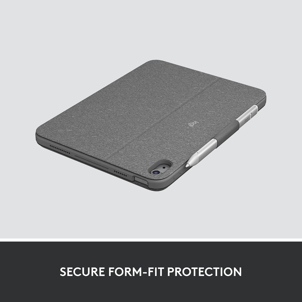 Logitech Combo Touch, Detachable iPad Keyboard Case (10th gen and A16) with Large Precision Trackpad, Full-Size Backlit Keyboard, and Smart Connector Technology - Oxford Gray