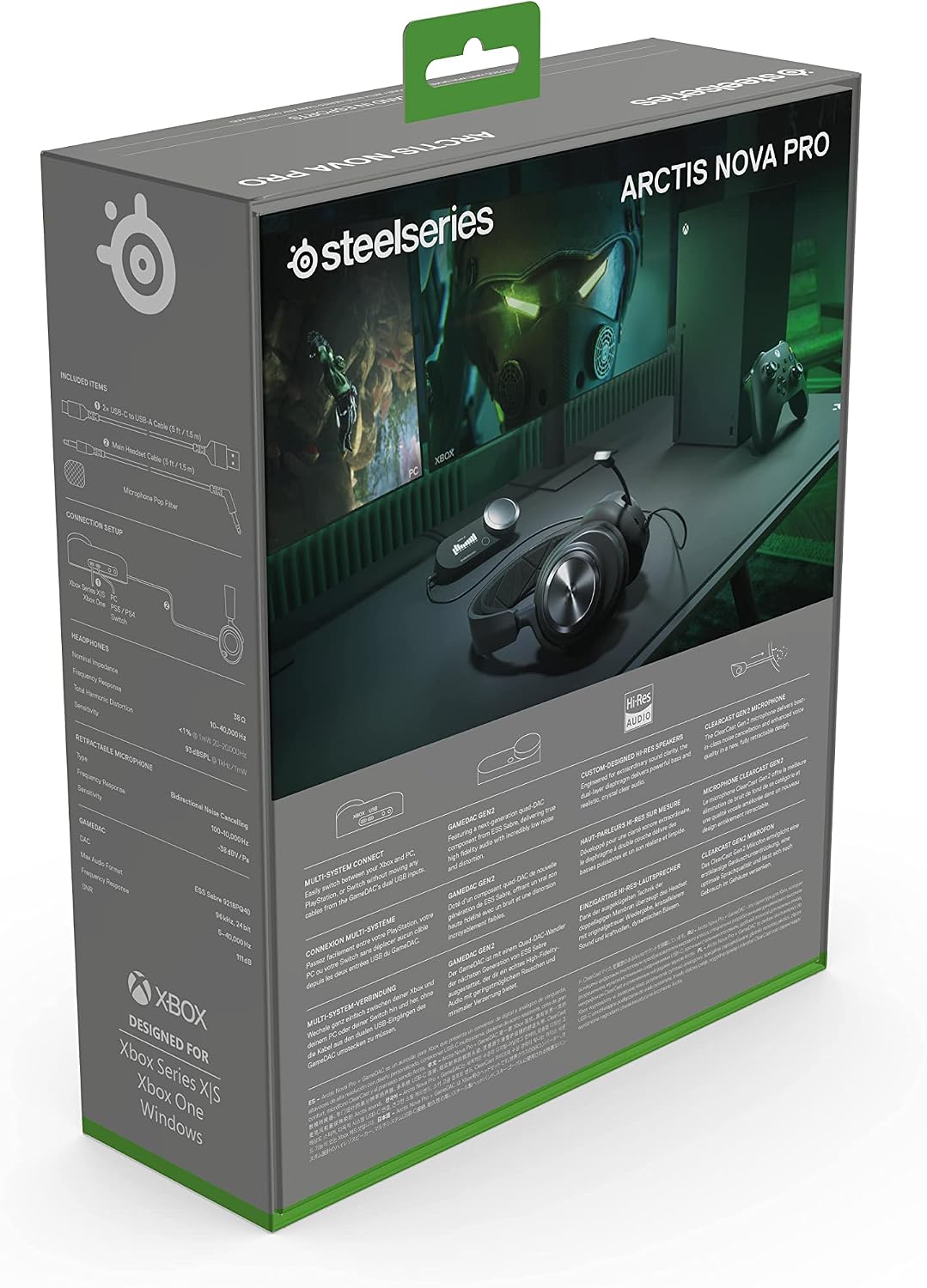 SteelSeries Arctis Nova Pro Wireless Xbox Multi-System Gaming Headset - Premium Hi-Fi Drivers - Active Noise Cancellation Infinity Power System - Stealth Mic - Xbox, PC, PS5, PS4, Switch, Mobile