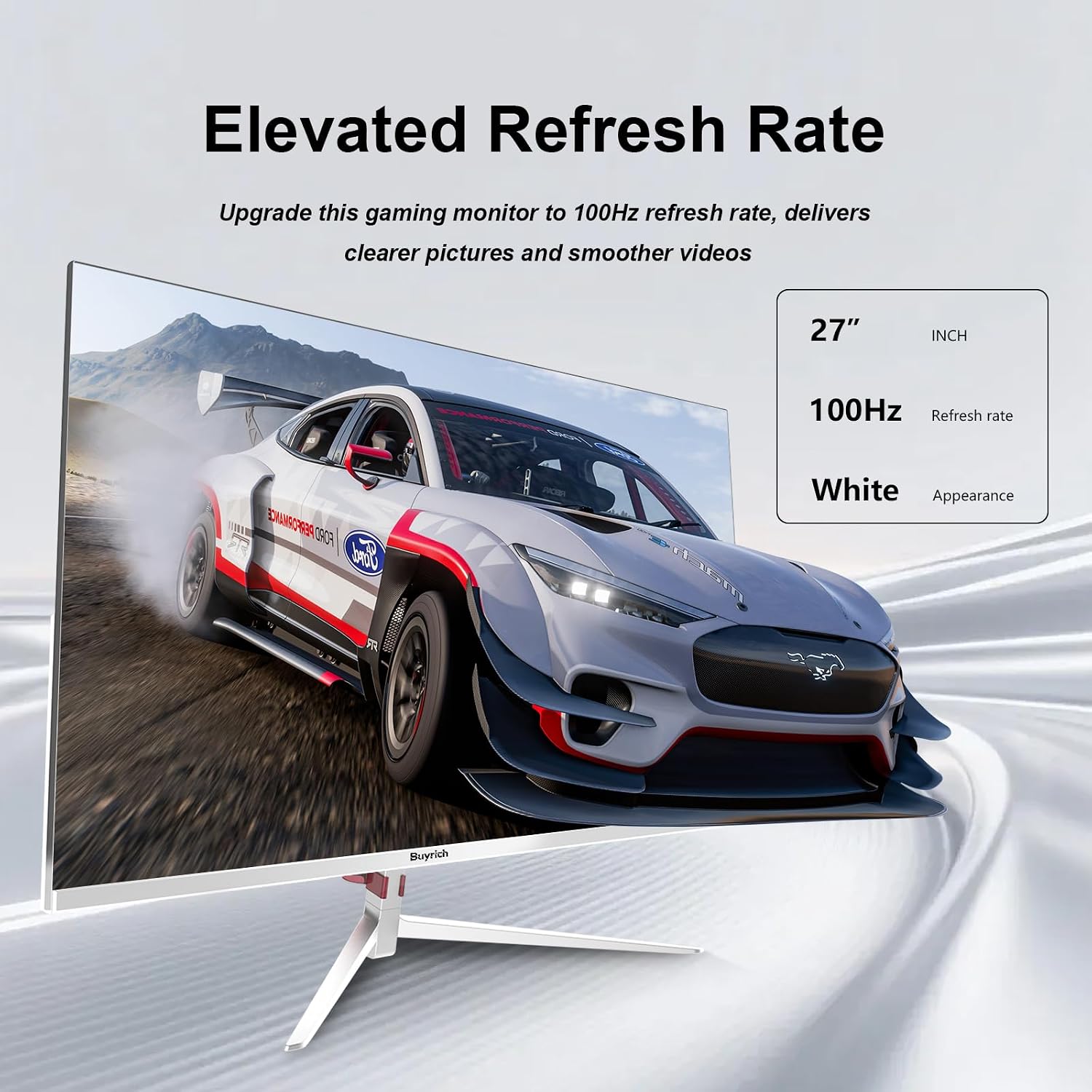 27 Inch Computer Monitor 100Hz IPS FHD 1080P,Built-in Speakers, Frameless Gaming Monitor with FreeSync/G-Sync Compatible, HDR10, HDMI/DP Ports, VESA Mount, Tilt Adjustable