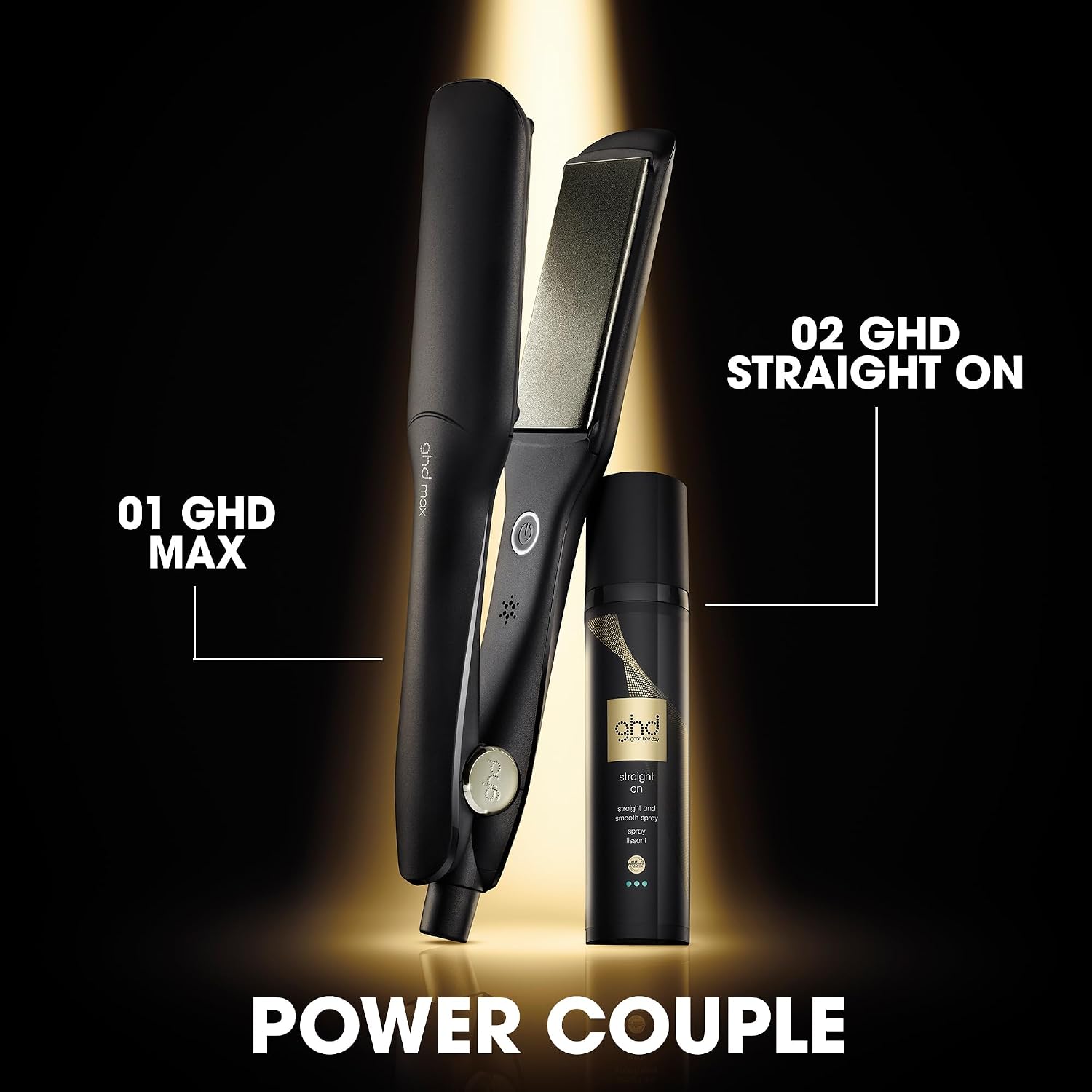 ghd Gold ― 1' Flat Iron Hair Straightener | Professional Ceramic Hair Straightening Styling Tool for Stronger Hair & More Color Protection