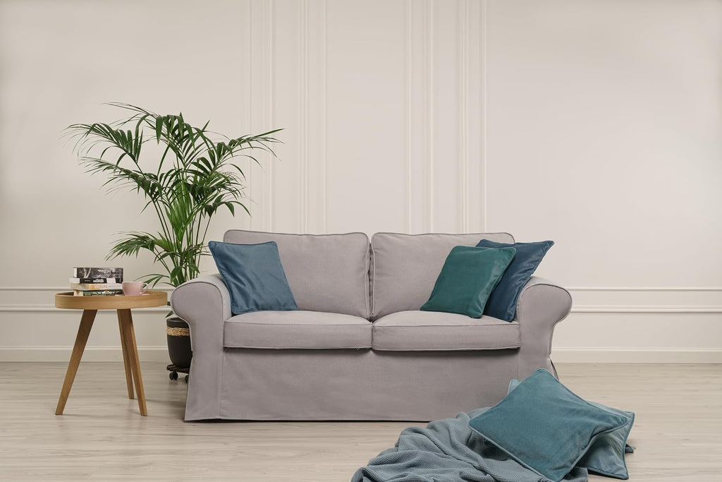 MASTERS OF COVERS Ektorp Loveseat (2 Seat) Sofa Cover Replacement Slipcover for IKEA Two Seater Ektorp Slipcover (Smoke Grey)-NOT fit Uppland Series Sofa