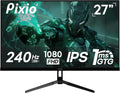 Pixio PX279 Wave 27 inch 240Hz Refresh Rate FHD 1080p Resolution Fast IPS Panel 1ms GTG Response Time Gaming Monitor with Adaptive Sync