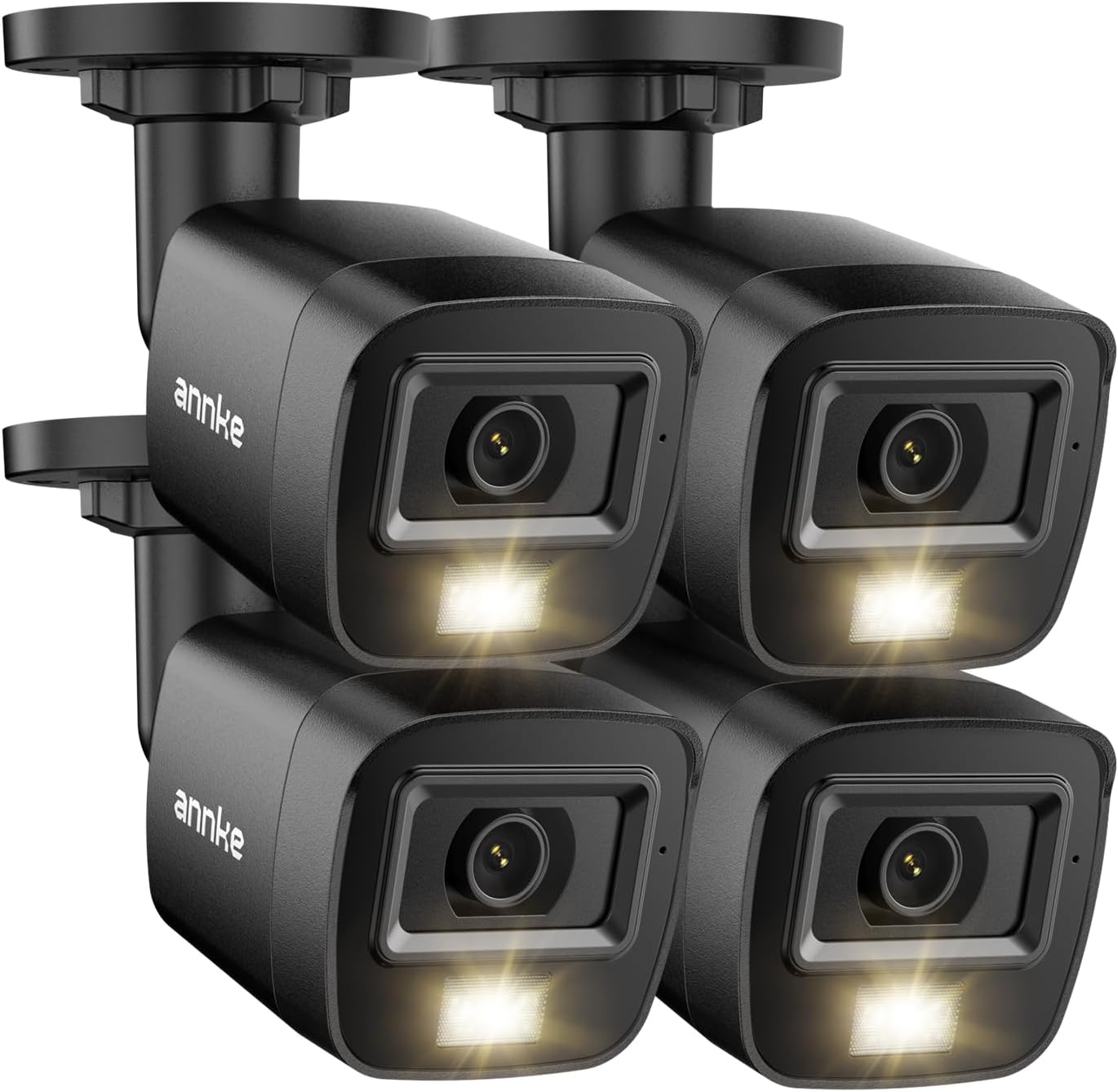 ANNKE 4 Pack 1080P HD TVI Home Security Camera Outdoor Indoor, 1920TVL, IP66 Waterproof, Night/Day Vision, Surveillance CCTV Bullet Cam