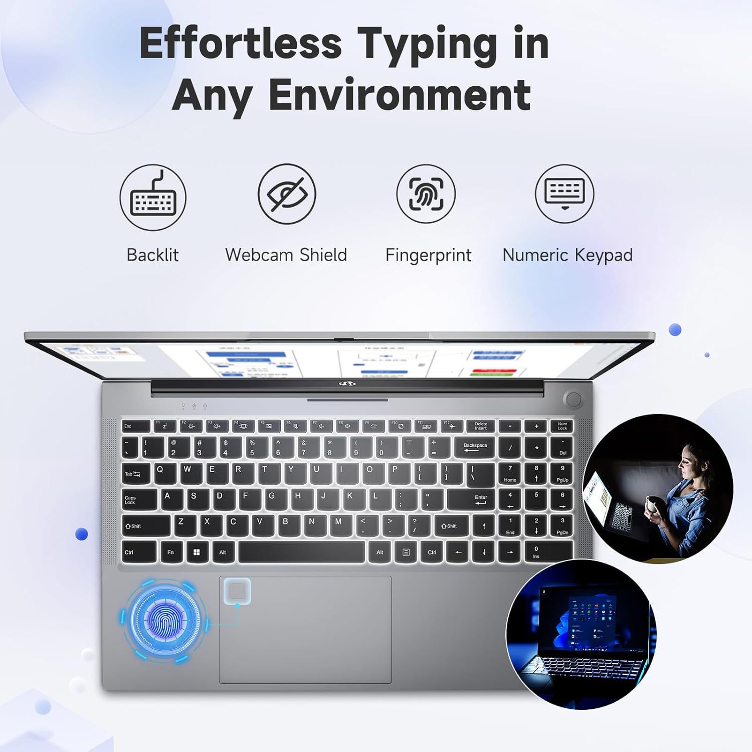 NIMO 17.3' IPS FHD-Laptop, Intel 6 Core I3-1215U 16GB RAM 512GB SSD (Beat R5 7520U, Up to 4.4GHz) Student Computer with 65W Type C Backlit Keyboard Fingerprint Wi-Fi 6, for Home and Business