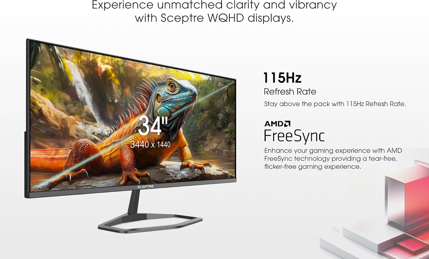 New Prime 34-inch IPS Monitor 3440 x 1440 UltraWide QHD up to 115Hz Build-in Speakers, Machine Black 2026 (E345W Series)