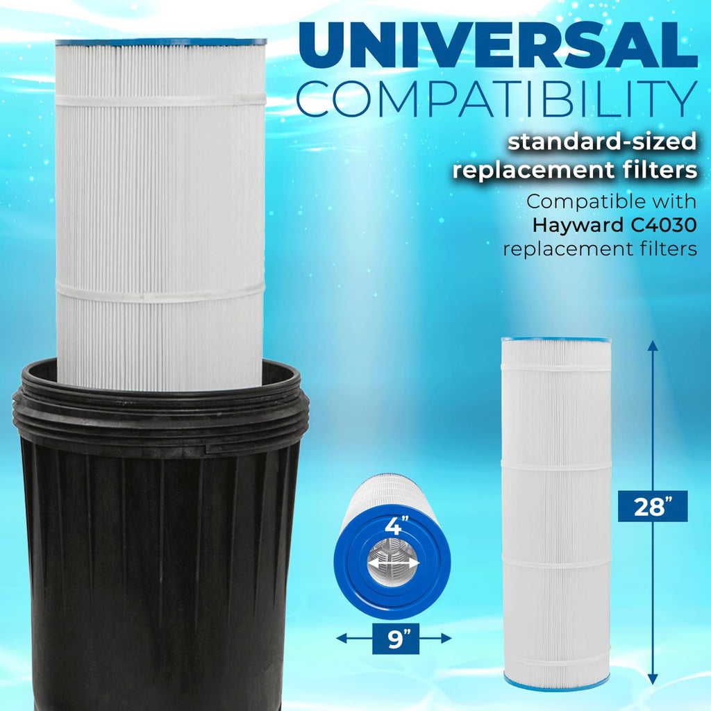 XtremepowerUS 175 sq/ft Swimming Pool Cartridge Filter In-Ground Pool/Spa Swimming Pool Filter for Pool Up to 52,800 Gallons, Pressure Gauge, Filter Included, 2' Inlet/Outlet