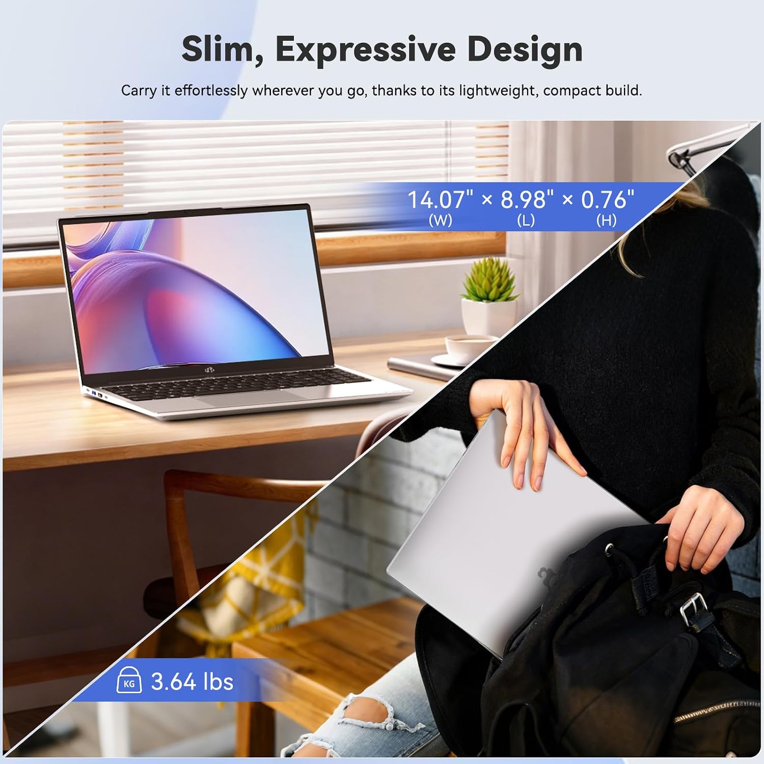NIMO 15.6' FHD IPS Laptop, Core i3-1215U 6-Core Up to 4.4GHz (Beats R5 7520U), 16GB RAM 512GB SSD, Wi-Fi 6, Backlit Keyboard, Fingerprint Reader, 65W Type-C Charging, Student & Business Notebook
