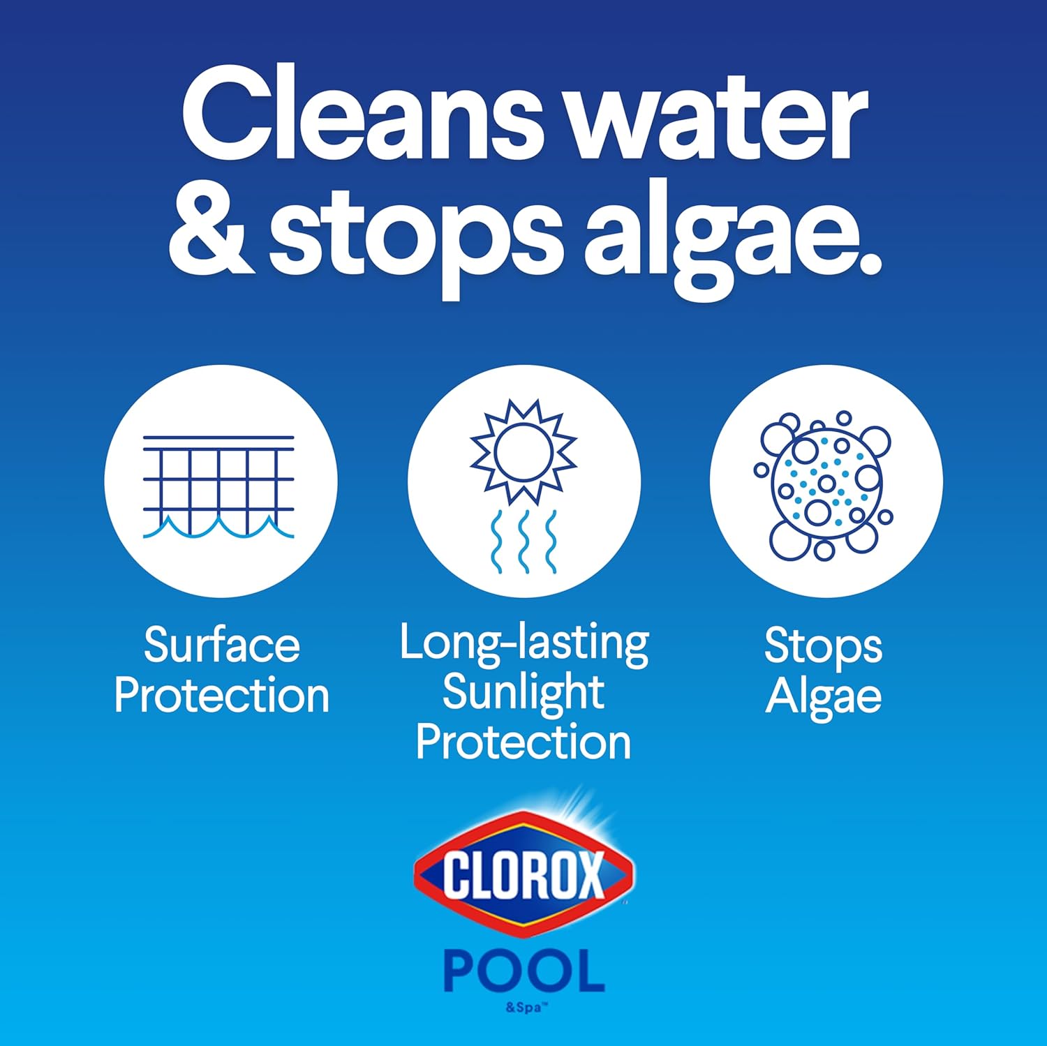 Clorox® Pool&Spa™ XtraBlue 3' Swimming Pool Chlorinating Tablets, Kills Bacteria & Stops Algae (25 LB)