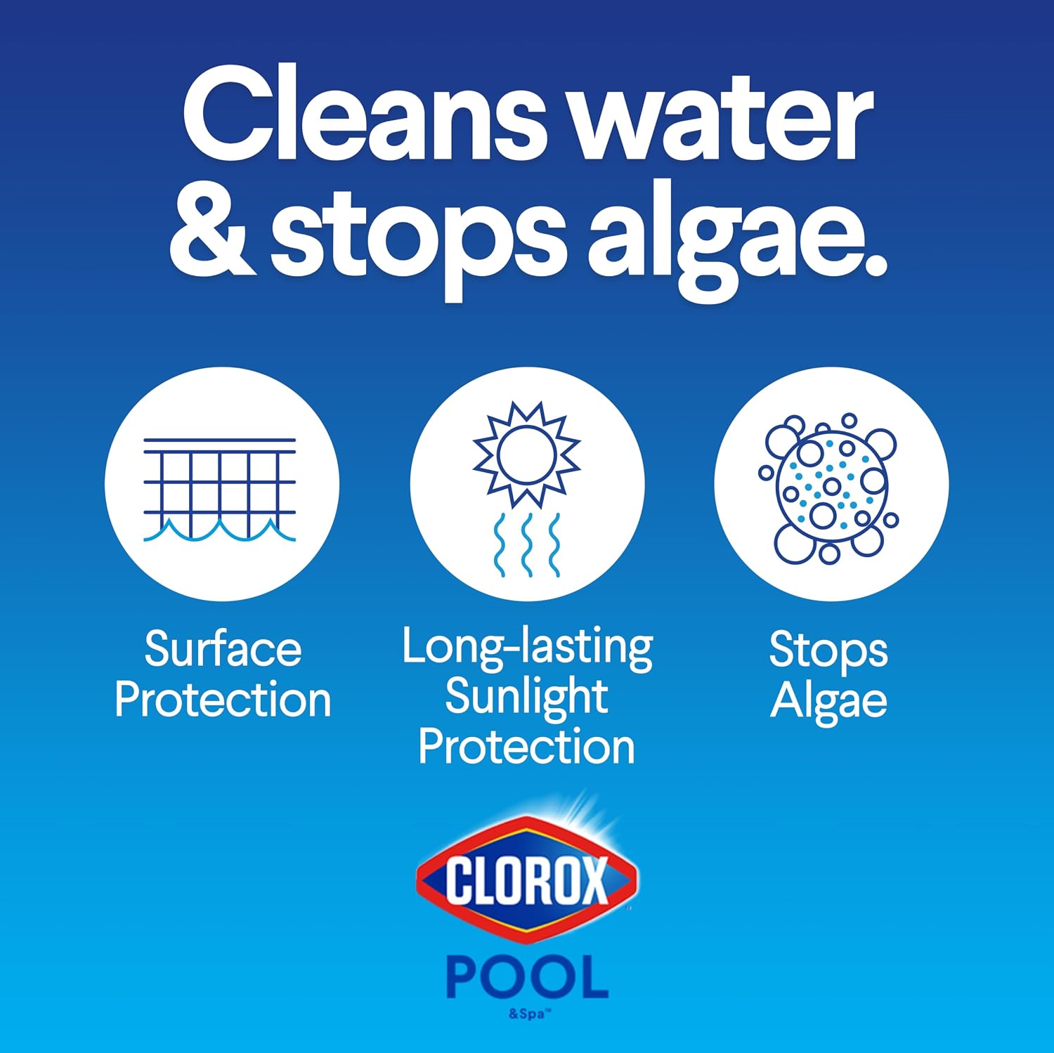 Clorox® Pool&Spa™ XtraBlue 3' Swimming Pool Chlorinating Tablets, 44 Individually Wrapped Tablets, Kills Bacteria & Stops Algae (16.5 LB)
