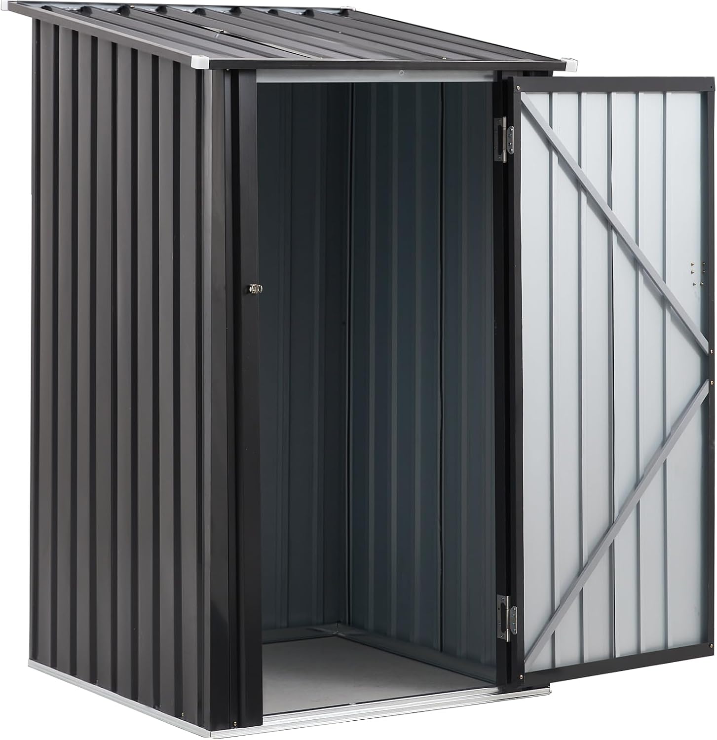Outdoor Storage Shed, 3 x 3 FT Metal Steel Garden Shed with Single Lockable Door, Small Shed Outdoor Steel Utility Tool Shed for Backyard Patio Garden Lawn