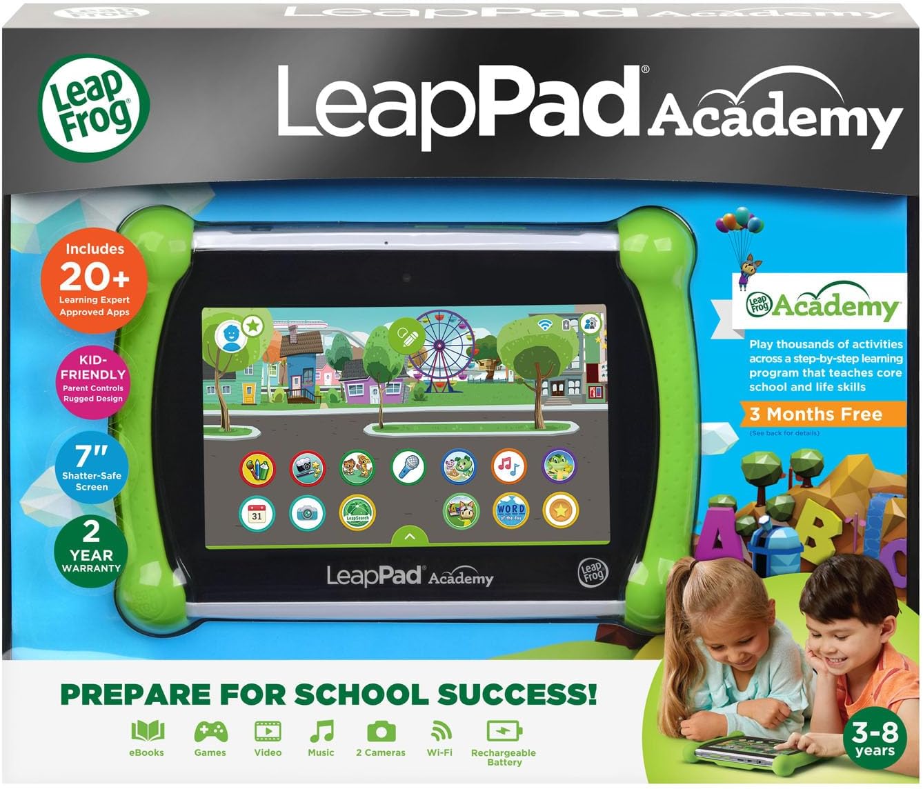 LeapFrog LeapPad Academy Kids' Learning Tablet, Green