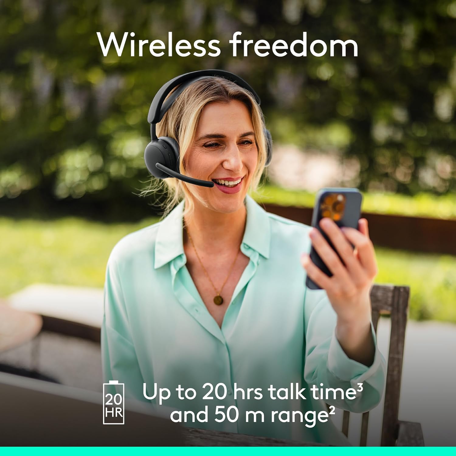 Logitech Zone Wireless 2 ES - Noise-Canceling Wireless Headset with Adaptive Hybrid ANC, Bluetooth - Black