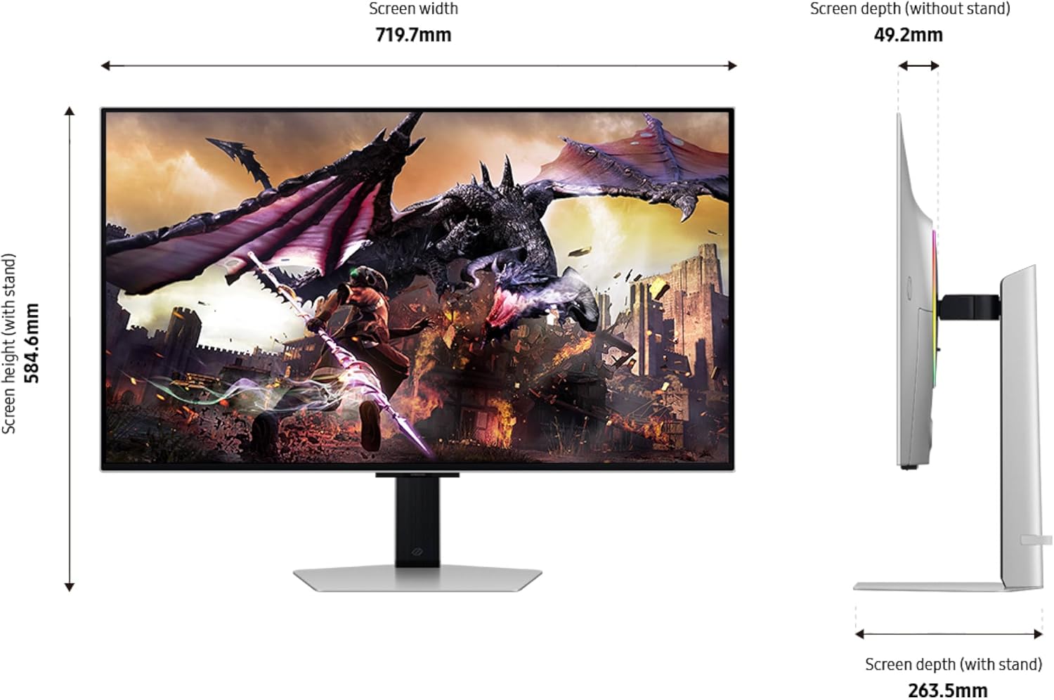 Samsung 32DG8 32' Odyssey G80SD 4k UHD Smart Gaming Monitor with G733 Headset, G515 Keyboard, and G502 Mouse (2024)