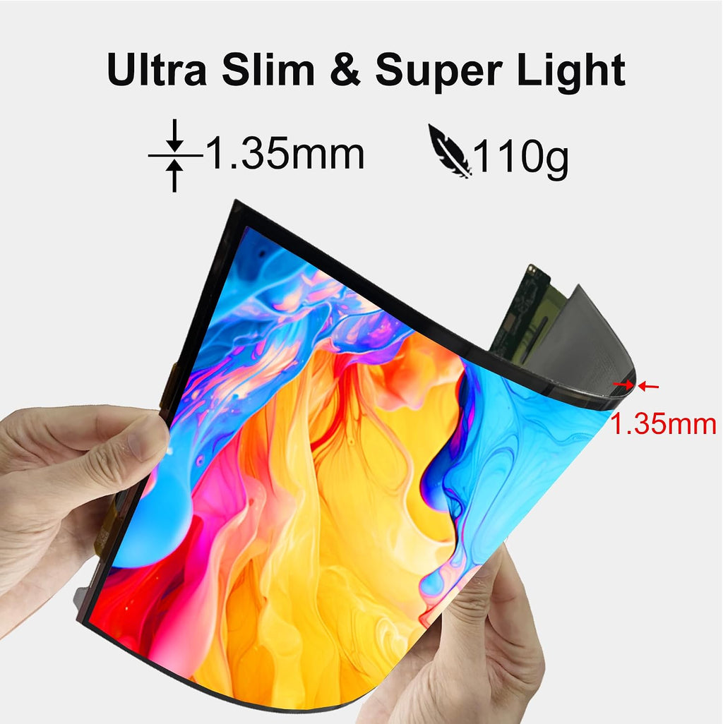 wisecoco OLED Flexible Display 13.3 Inch Amoled On-Cell Capacitive Touchscreen 2K 2048x1536 IPS Bendable Flexible Screen Display
