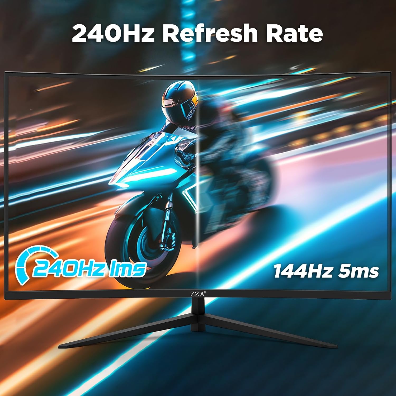 32 Inch Curved Gaming Monitor with 240Hz Refresh Rate, 1ms GTG, HDR600, 1500R Curvature, 1080P Resolution, 122% sRGB, FreeSync, G-Sync Compatible, DP and HDMI Ports, VESA Mount for Competitive Gamers