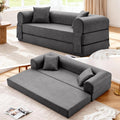 Convertible Folding Sofa Bed,78.5 Inch Faux Leather Futon Couch with Pillows & Storage Pocket,5-in-1 Queen Sleeper Sofa in a Box with Pull Out Bed,Boneless Couch for Living Room Bedroom,Gray