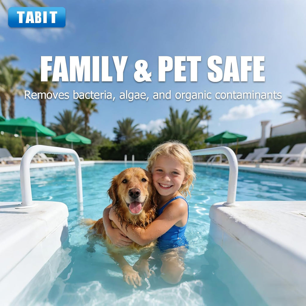 TABIT 160 lbs Chlorine Tablets 3 Inch for Swimming Pools – Slow Dissolving & Long Lasting – 99% Available Chlorine Tri-Chlor – Kills Bacteria & Stops Algae – 4 x 40 lb Buckets