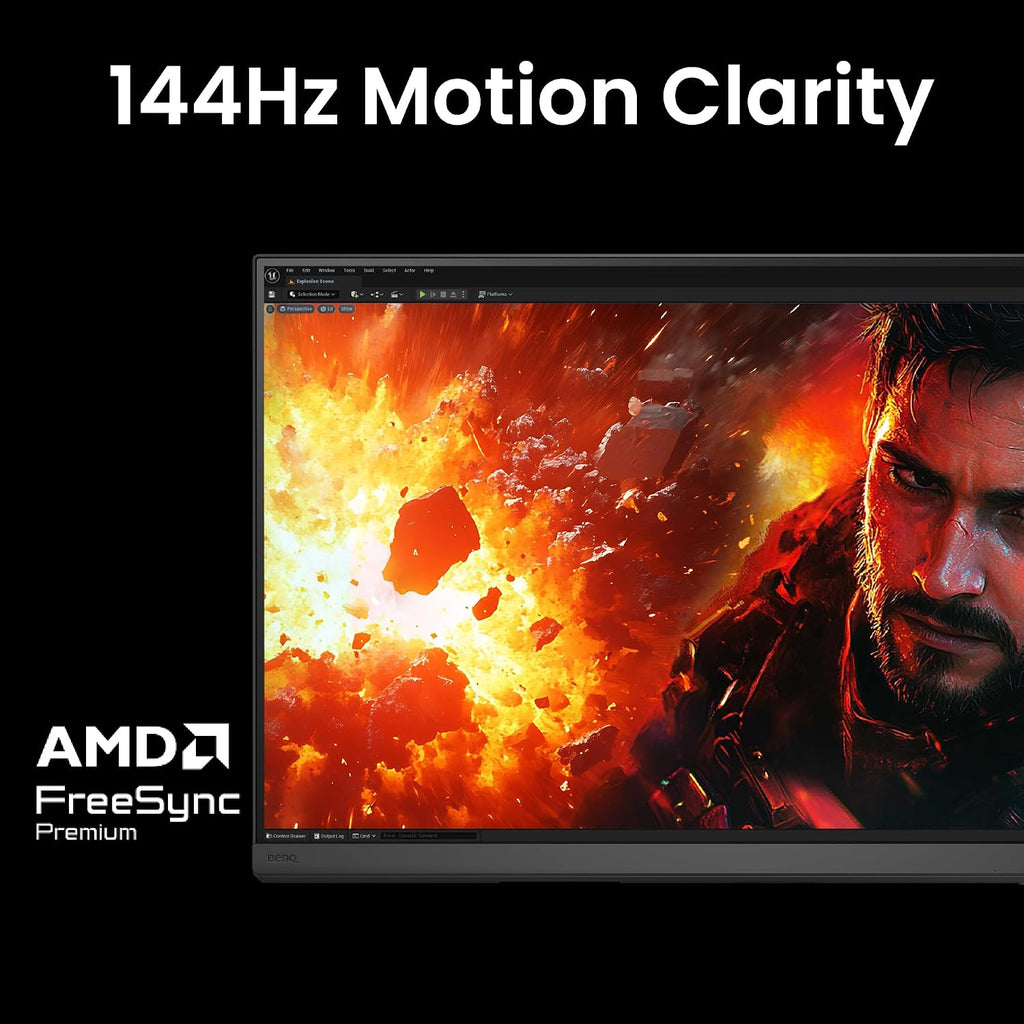 BENQ PD3226G 31.5' 4K UHD (3840 x 2160) @144 Hz Designer Monitor 5 ms, HDR10, Integrated Speakers, USB Hub, Swivel, Tilt, Rotation, Height Adjustments (Renewed)