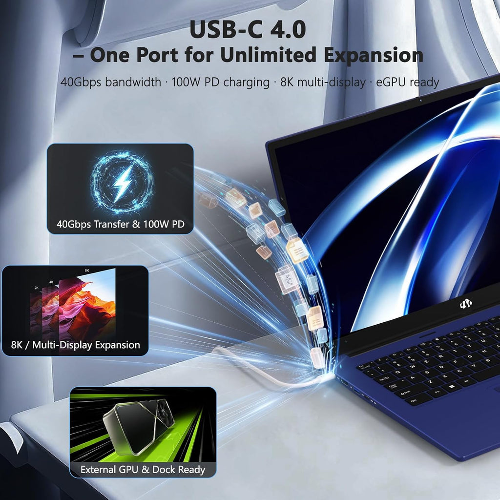 NIMO 17.3' Copilot+ Laptop, AMD Ryzen AI 9 HX 370(50 Tops NPU), Radeon 890M, 32GB RAM 2TB SSD, DDR5, 144Hz, PD 100W USB-C 4.0, AI Laptop with Wi-Fi 6E for Student Working Business