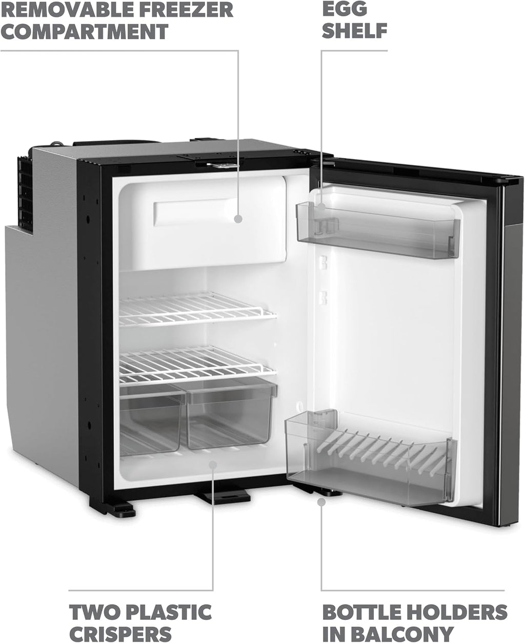 Dometic NRX 50C | Compressor Refrigerator | 44 L | Dark Silver Front | Easy To Use Control Panel