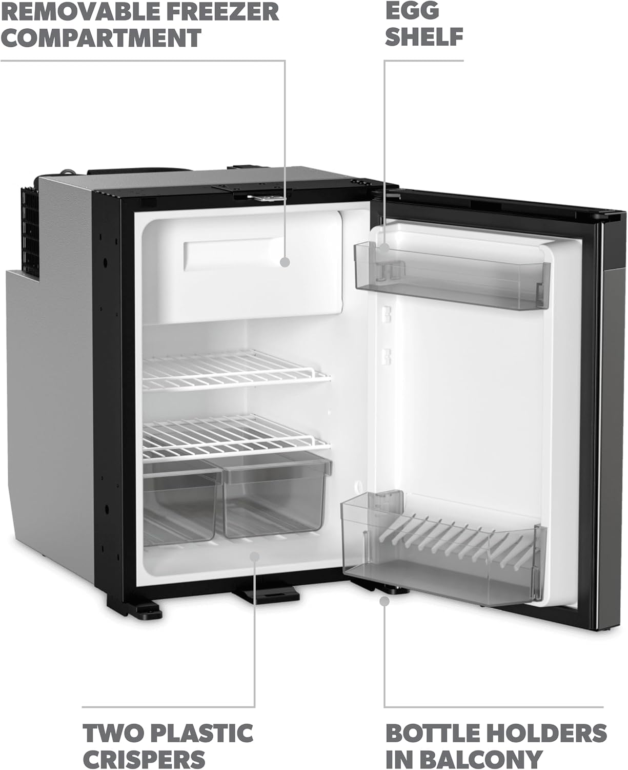 Dometic NRX 50C | Compressor Refrigerator | 44 L | Dark Silver Front | Easy To Use Control Panel