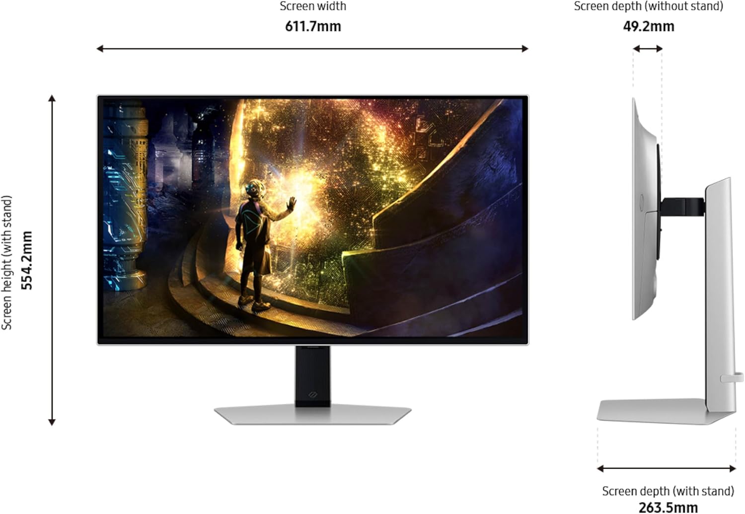 SAMSUNG 27' Odyssey OLED G6 (G61SD) QHD & QD-OLED 240Hz 0.03ms FreeSync Premium Pro Gaming Monitor with Sleek Metal Design, 3 Year Warranty, US, LS27DG610SNXZA, 2024 (Renewed)