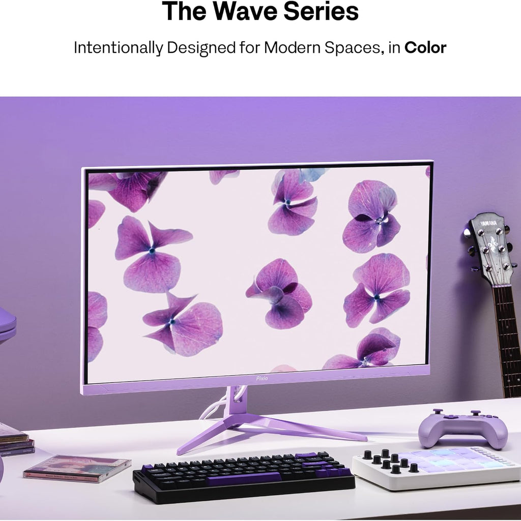 Pixio PX246 Wave Purple 24 inch 120Hz Refresh Rate FHD 1080p Resolution IPS Panel 4ms GTG Response Time Gaming Monitor with Adaptive Sync