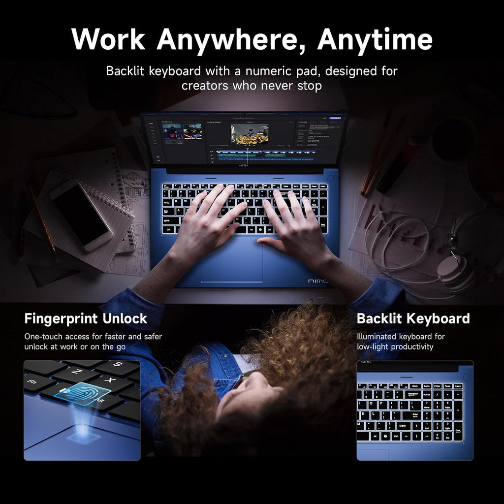 NIMO 17.3' Copilot+ AI Laptop, AMD Ryzen AI 9 HX 370 (Up to 5.1GHz), 16GB RAM 1TB SSD, Radeon 890M, 144Hz FHD Display, 100W Fast Charge, USB 4.0, Fingerprint, Backlit Keyboard, Gaming & Business