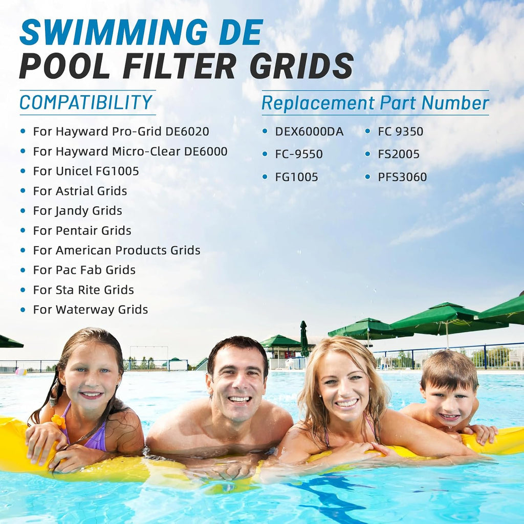 60 Sq Swimming DE Pool Filter Grids Compatible with Hayward Pro-Grid DE6020,Micro-Clear DE6000,for Unicel FG1005,for Astrial,for Pentair,for American Products,60 Sq.Ft. 30 inch