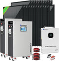 ECO-WORTHY 10000W Output Complete Off-Grid Solar Panel Kit for Home| 10KW 120V/240V Output Split Phase Inverter| 2pcs 48V 314Ah 32.2kWh High Capacity Energy Storage| 9840 Watts Solar Panel PV