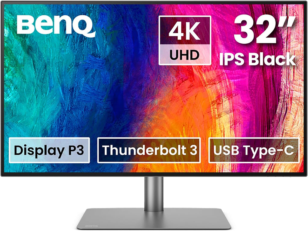 BenQ PD3225U 32 Inch 4K IPS UHD Thunderbolt Monitor for MacBook, AQCOLOR, 98% P3 100% sRGB & Rec.709 Uniformity, Factory Calibration, USB-C 85W, USB Hub, Daisy Chain, KVM Switch (Renewed)