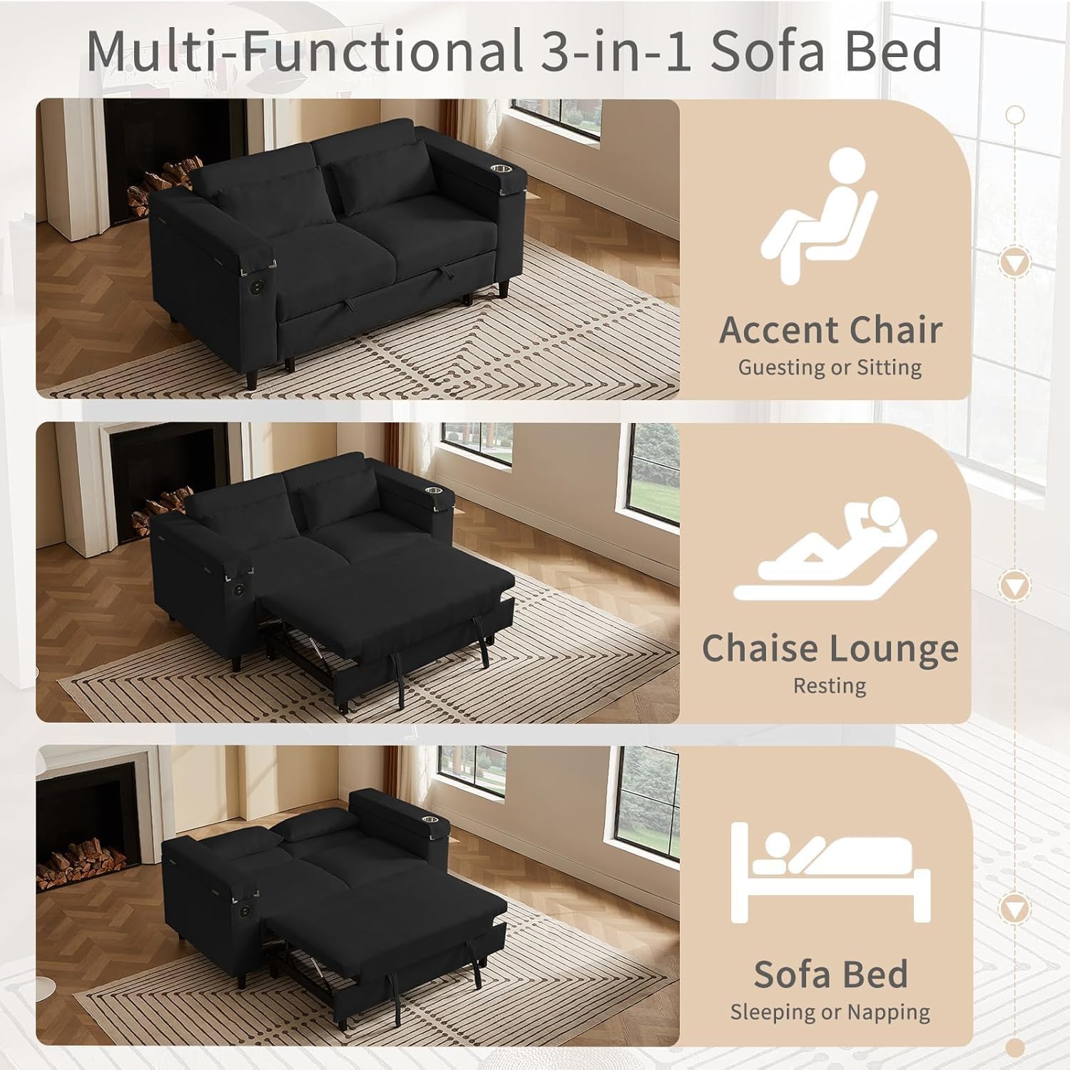 Auvsoce 66.4' Loveseat Sofa, Modern Couches for Living Room,Corduroy Recliner, Dual armrest Storage Space, Integrated Spring Cushion, Solid Wood Frame, Built-in USB Charging Port (Beige)
