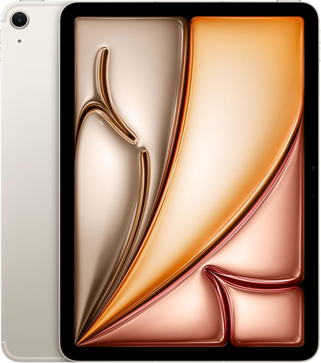Apple iPad Air 11-inch with M3 chip Built for Apple Intelligence, Liquid Retina Display, 1TB, 12MP Front/Back Camera, Wi-Fi 6E + 5G Cellular, Touch ID, All-Day Battery Life — Starlight
