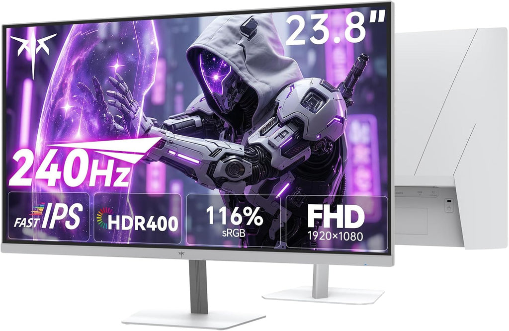 KTC 24 Inch 240Hz Gaming Monitor,1080P PC Computer Monitor FHD, Fast IPS Panel, HDR 400, Adaptive Sync, 1ms(MPRT), 116% sRGB, HDMI Display Port, Eye Care, VESA Mount, White H24F7