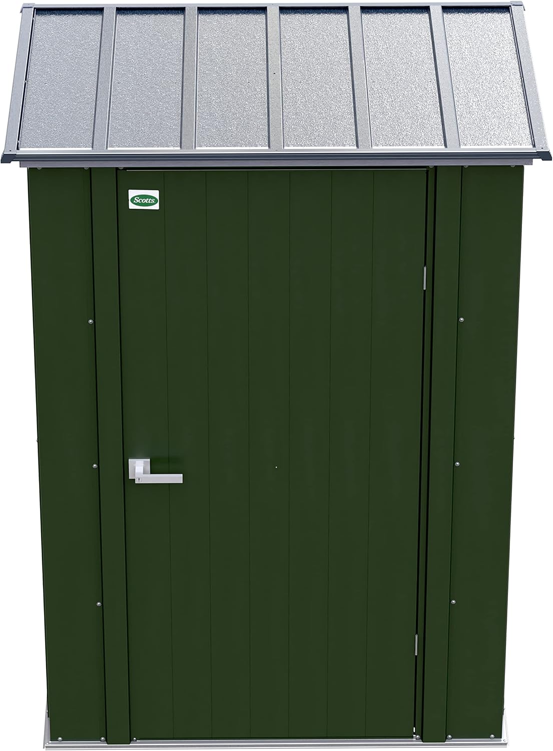 Scotts 4' x 3' x 6' Garden Storage Cabinet, Compact Outdoor Lockable Metal Shed Kit for Backyard, Patio, and Lawn