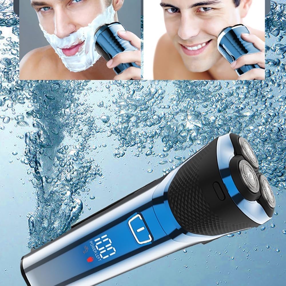 Head Shaver for Men, Rechargeable Electric Rotary Shaver Wet and Dry Mens Razor with Screen Display IPX7 Washable 2000mah Big Capacity Battery