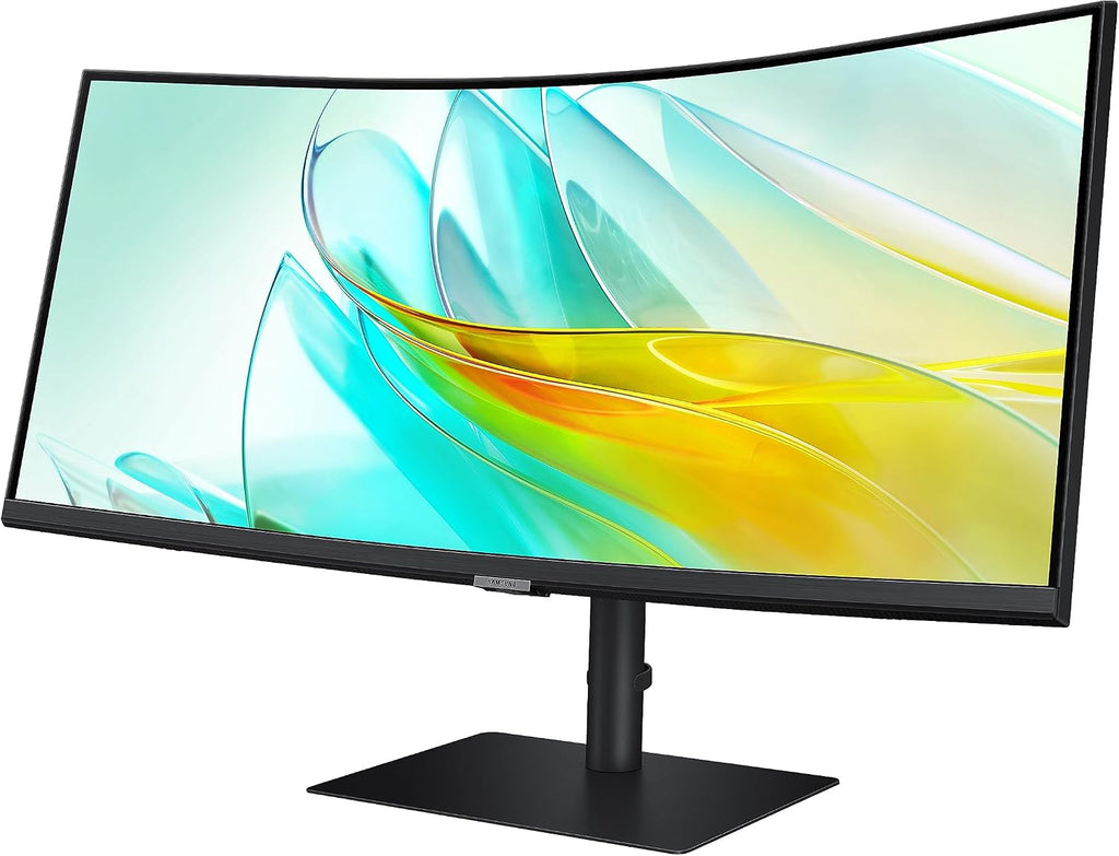 SAMSUNG 34' ViewFinity S65UA Series Ultrawide QHD Curved Monitor, HDR10, 100Hz, 350 nit, USB- C, Adjustable Stand, Intelligent Eye Care, LS34C650UANXGO, Black