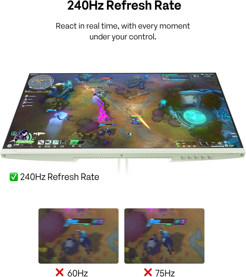 Pixio PX279 Wave Mint Green 27 inch 240Hz Refresh Rate FHD 1080p Resolution Fast IPS Panel 1ms GTG Resonse Time Gaming Monitor and PS1S Wave Mint Green Single Monitor Arm