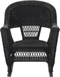 Jeco , Set of 2 Wicker Rocker Chairs, Black
