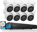 Anpviz 4K 16CH PoE Security Camera System, Smart Color Night Vision, 8X H.265+ Wired 8MP IP Cameras Outdoor with Mic, Human Vehicle Detection, 4TB HDD 16 Channel 12MP NVR, 24/7 Recording(H Series)