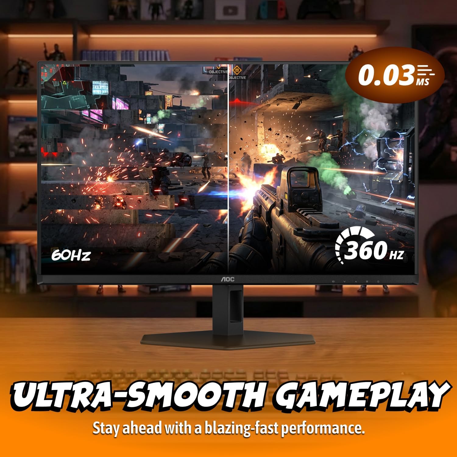 AOC Q27G40SDE New 27' QD-OLED Gaming Monitor, QHD 2560 x 1440, 360Hz 0.03ms, HDMI 2.0 x1, Display Port x1, NVIDIA G-Sync Compatible, Console Gaming Ready, 3-Year Zero-Bright-Dot