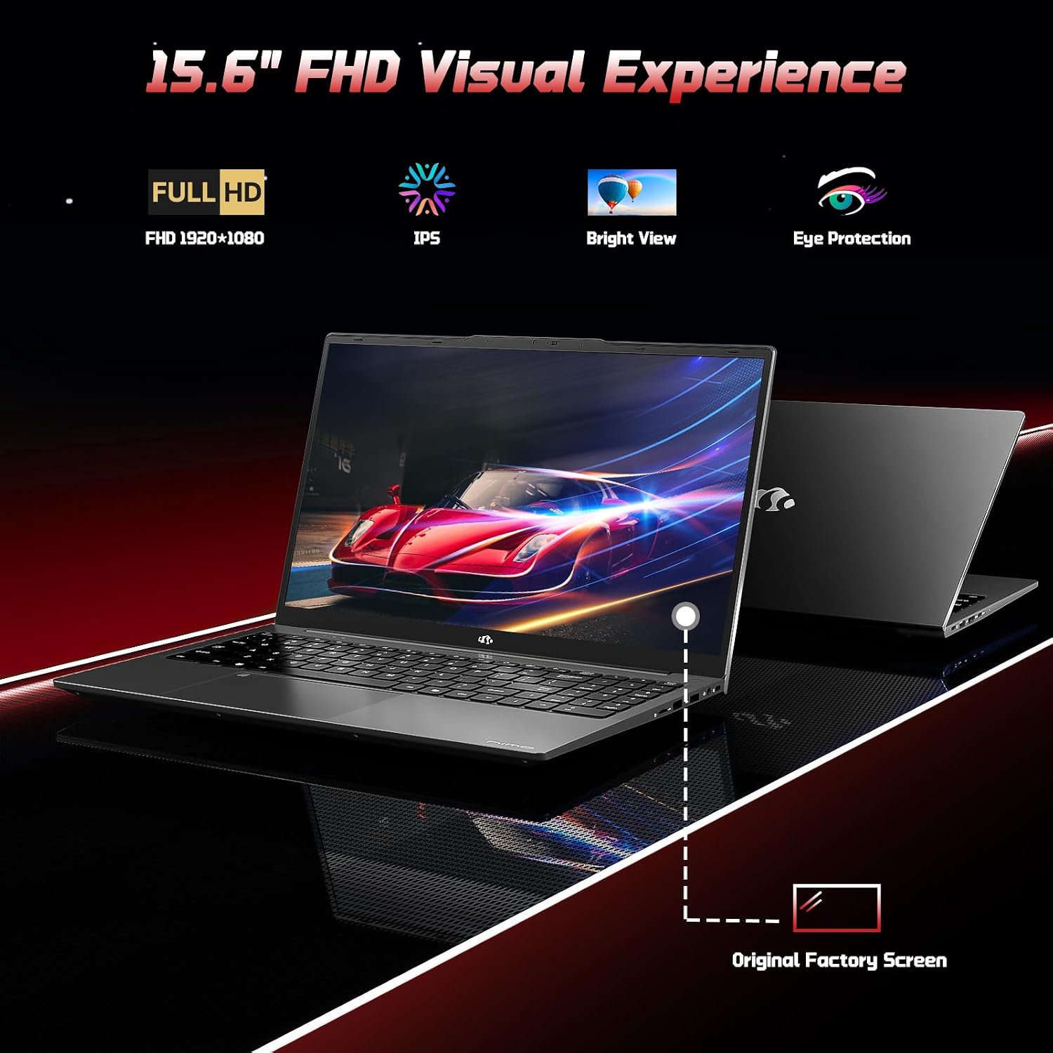 NIMO 15.6' FHD Laptop Computer, Intel Pentium N150 (Beat i3-1115G4, 4-Core Up to 3.4GHz), Laptop with Backlit Keyboard 65W GaN Type-C Fingerprint 8GB RAM 256GB SSD, for Home-Student and Business