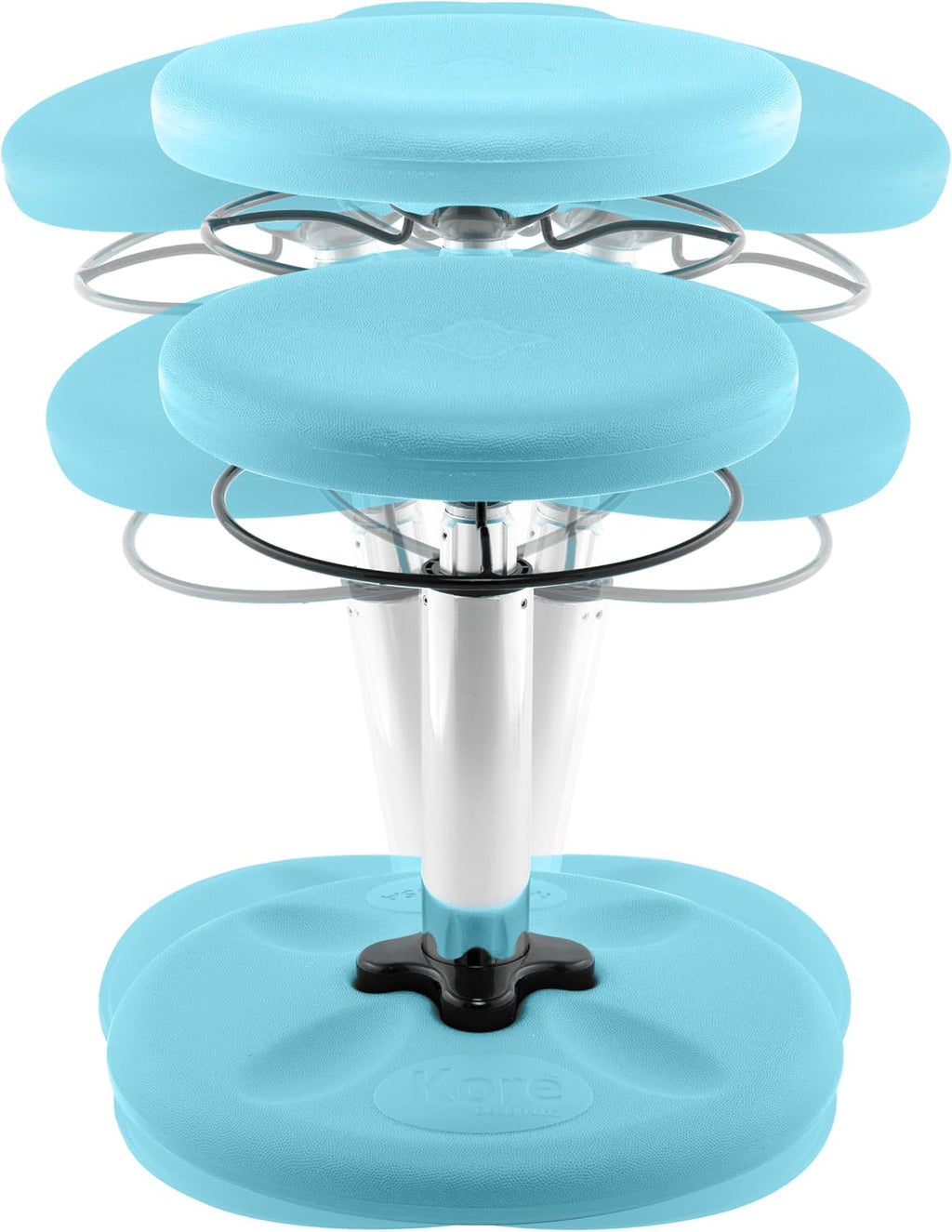 KORE DESIGN Adjustable Wobble Stool Chair, Girls + Boys Kid Desk Stools, Ergonomic Small Office Chairs, Flexible Seating, Active Kids, ADD/ADHD, Classroom, Home, Age 6-11, Standard (14-19in) Pale Blue