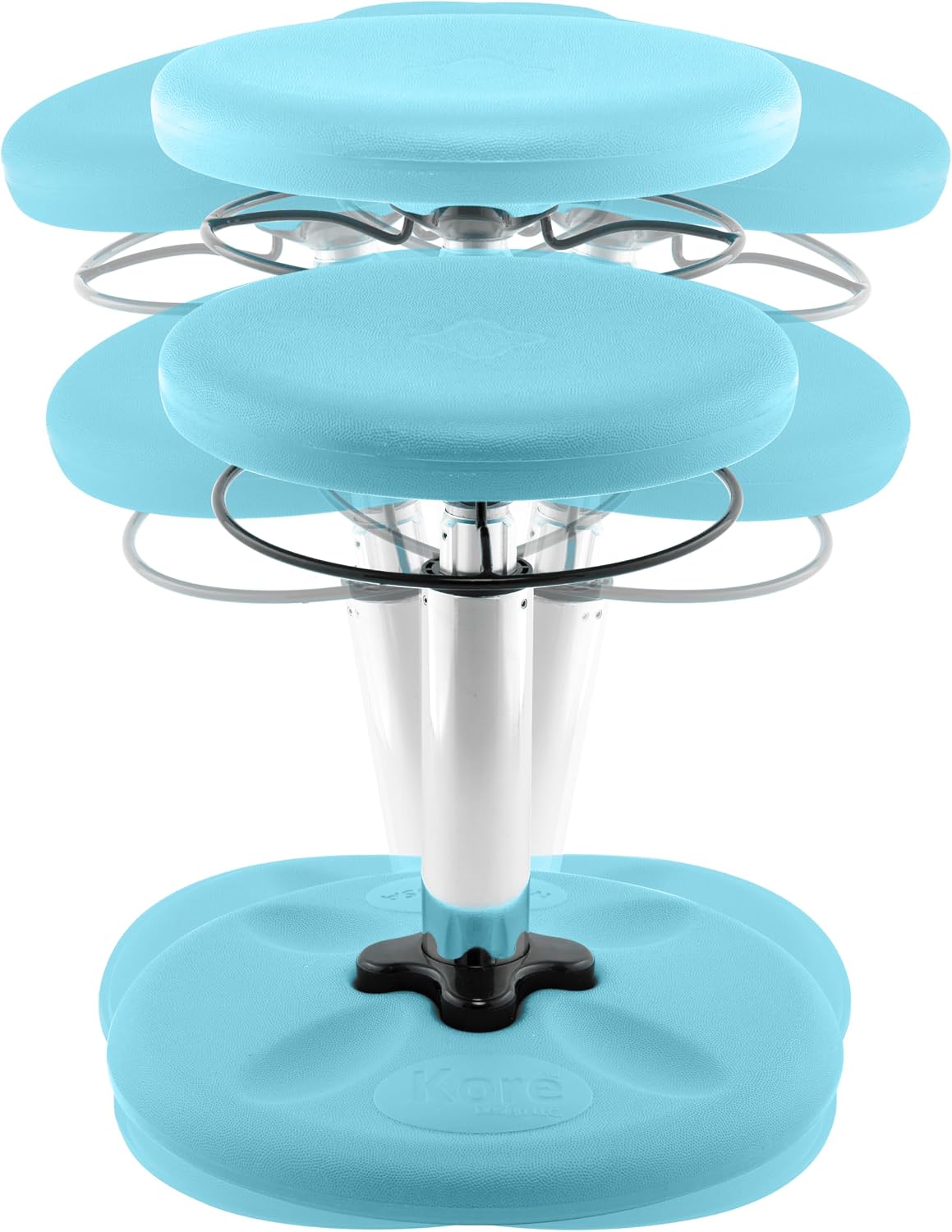KORE DESIGN Adjustable Wobble Stool Chair, Girls + Boys Kid Desk Stools, Ergonomic Small Office Chairs, Flexible Seating, Active Kids, ADD/ADHD, Classroom, Home, Age 6-11, Standard (14-19in) Pale Blue