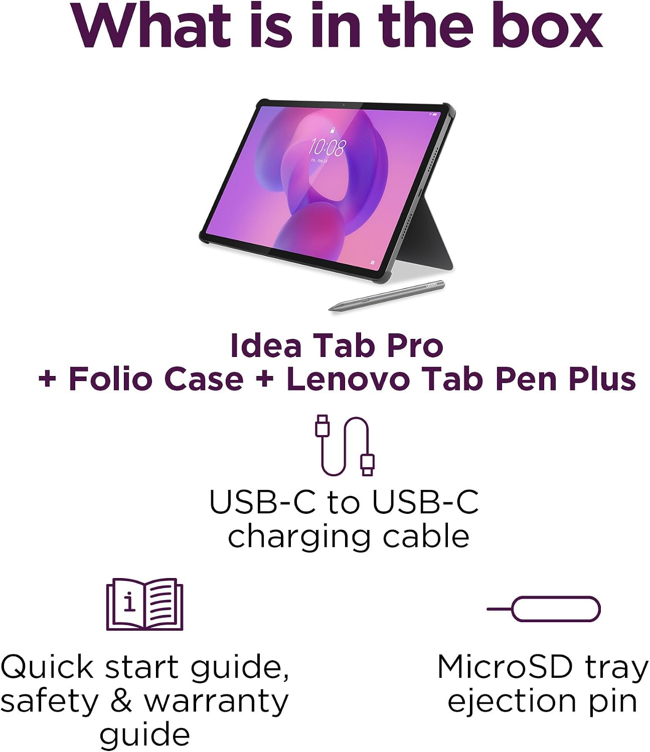 Lenovo Idea Tab Pro with Google Gemini - Student Tablet - 12.7' 3K LCD Display - 8 GB Memory - 128 GB Storage - MediaTek Dimensity 8300 - Includes Pen and Folio Case